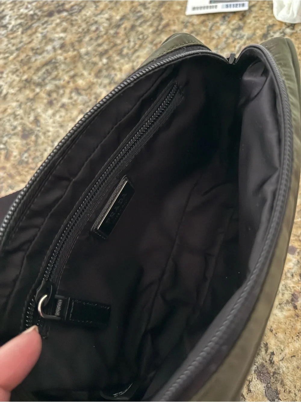 Prada Olive Nylon Belt Bag with Black Strap - Picture 4 of 6